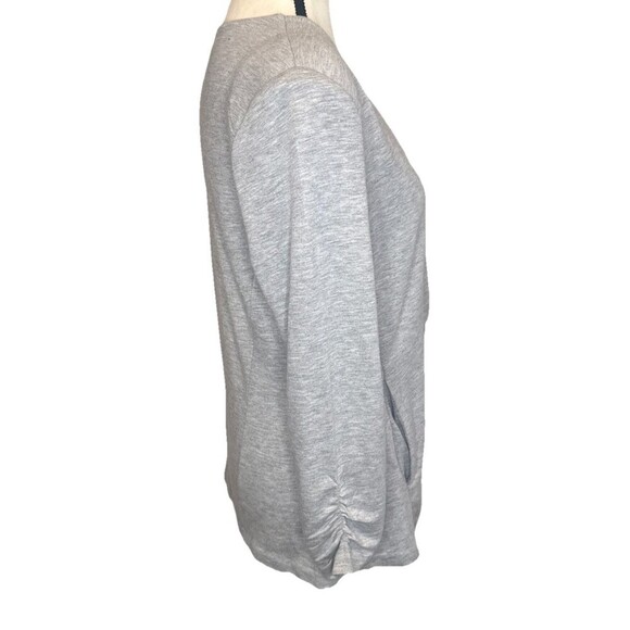 Tart Womens GRAY Open Front Modal Blazer w Ruched Sleeves Stretch Pockets Sz S - Picture 4 of 10